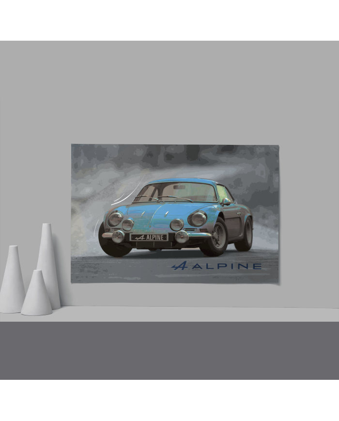 Cadre Alpine A110 Bleu Fond Gris