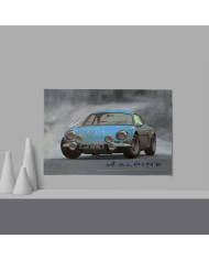 Cadre Alpine A110 Bleu Fond Gris