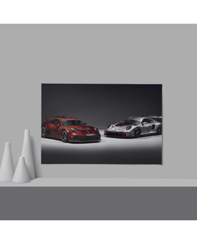 Cadre Porsche Rouge & Blanche