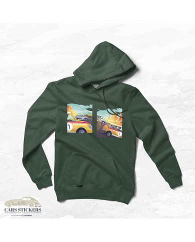 Sweat Vert foncé - Course de voitures pop