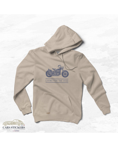 Sweat à capuche unisexe Beige Naturel : affiche ta passion pour les bécanes !