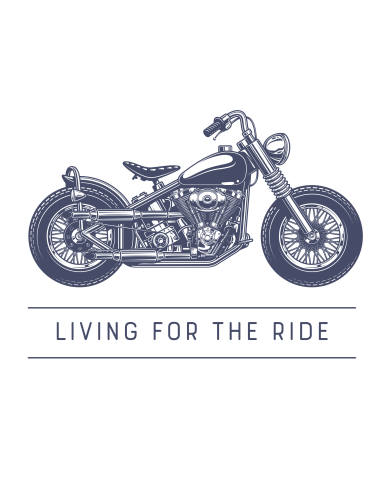 T-shirt blanc à col rond - Living for the Ride