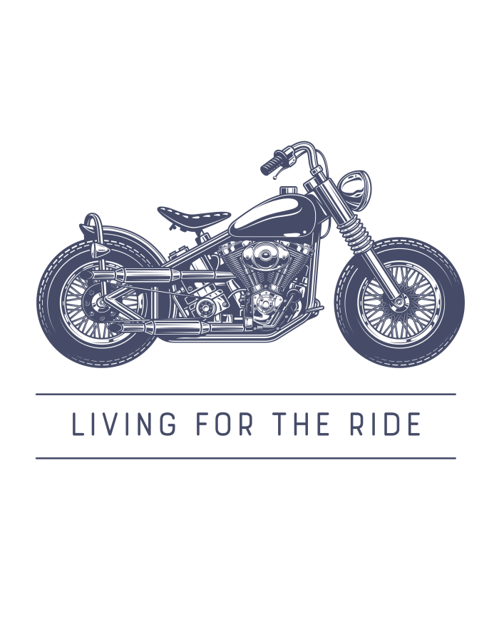 T-shirt blanc à col rond - Living for the Ride