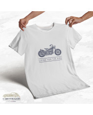 T-shirt blanc à col rond - Living for the Ride