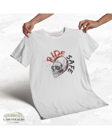 T-shirt blanc à col rond - Ride Safe