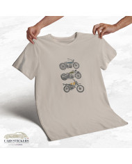 T-shirt beige à col rond - 3 motos