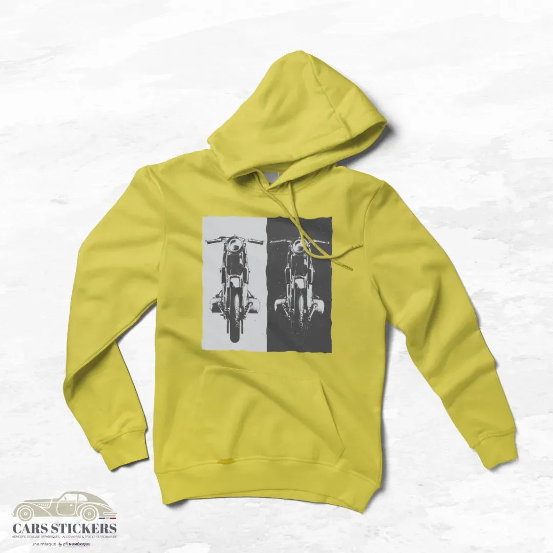 Sweat Jaune - Motos contrastées