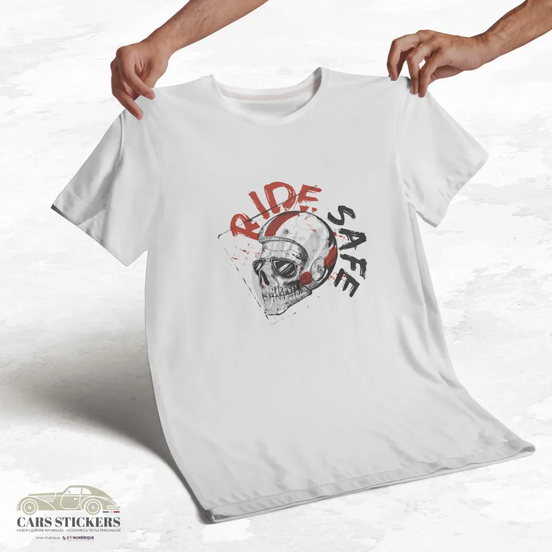 T-shirt blanc à col rond - Ride Safe