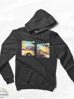 Sweat Noir - Course de voitures pop