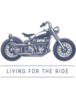 T-shirt blanc à col rond - Living for the Ride