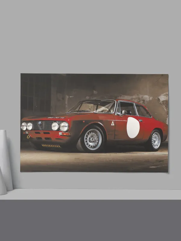 Cadre Lancia Rouge Vintage