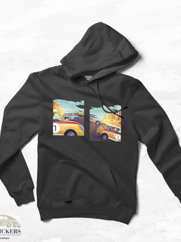 Sweat Noir - Course de voitures pop