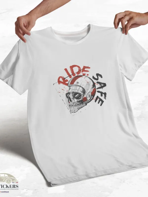 T-shirt blanc à col rond - Ride Safe